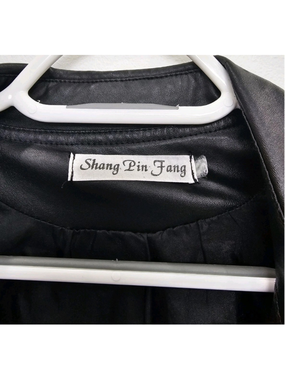 Women’s Black Faux Leather Moto Jacket Cropped Biker Zip Up Punk Rock Size S - Picture 4 of 16